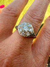 Load image into Gallery viewer, Reserved Listing 18K White Gold 0.50cts Art Deco Halo Cluster Diamond Ring