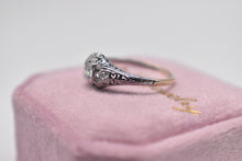 Load image into Gallery viewer, Reserved Listing 18K White Gold Art Deco Old European Cut Diamond Filigree Engagement Ring