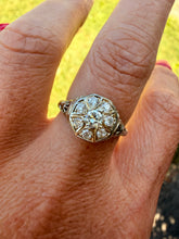 Load image into Gallery viewer, Reserved Listing 18K White Gold 0.50cts Art Deco Halo Cluster Diamond Ring