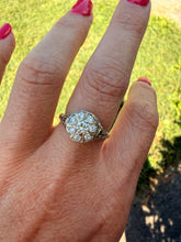 Load image into Gallery viewer, Reserved Listing 18K White Gold 0.50cts Art Deco Halo Cluster Diamond Ring