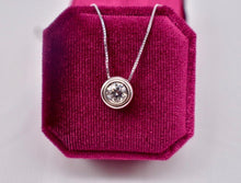 Load image into Gallery viewer, Reserved Listing Two Items Platinum Round Natural Diamond Stud Earrings 1.50cts and Bezel set 0.85cts Diamond Necklace