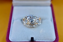 Load image into Gallery viewer, 14K White Gold Vintage Geometric Cluster Old European Diamond Dome Ring