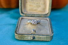 Load image into Gallery viewer, Vintage Art Deco 14K White Gold Transitional Cut Diamond Illusion Ring