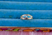 Load image into Gallery viewer, Victorian 9K Rose Gold Five Stone Opal and Turquoise Ring