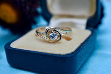 Load image into Gallery viewer, RESERVED LISTING SECOND PAYMENT 14K Yellow Gold Vintage Diamond Bypass Swirl Engagement Ring