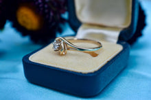 Load image into Gallery viewer, RESERVED LISTING SECOND PAYMENT 14K Yellow Gold Vintage Diamond Bypass Swirl Engagement Ring