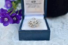 Load image into Gallery viewer, Art Deco 14K White Gold Vintage Ballerina Halo Diamond Engagement Ring