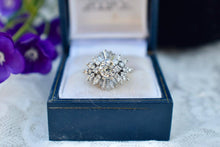 Load image into Gallery viewer, Art Deco 14K White Gold Vintage Ballerina Halo Diamond Engagement Ring