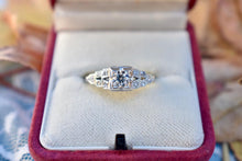 Load image into Gallery viewer, Vintage 18K White Gold Art Deco Old Euro Diamond Engagement Ring