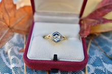 Load image into Gallery viewer, Vintage 14K Yellow and White Gold Art Deco Hexagon Shape Diamond Engagement Ring