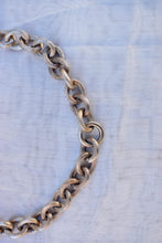 Load image into Gallery viewer, Antique Sterling Silver Heavy Vintage Grooved Loop Fancy Chain