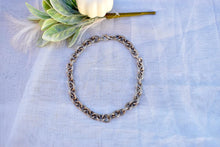 Load image into Gallery viewer, Antique Sterling Silver Heavy Vintage Grooved Loop Fancy Chain