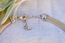 Load image into Gallery viewer, Antique Sterling Silver Heavy Joe Esposito CZ Mesh Woven Necklace