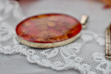 Load image into Gallery viewer, Sterling Silver Handmade Vintage Epoxy Resin Flower Pendants