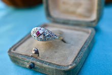 Load image into Gallery viewer, Vintage 14K Two Toned Gold Art Deco Ruby & Diamond Ring