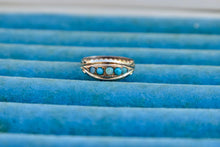 Load image into Gallery viewer, Victorian 9K Rose Gold Five Stone Opal and Turquoise Ring