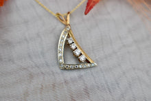Load image into Gallery viewer, Vintage Mid Century 0.32cts 14K Yellow & White Gold Fancy Diamond Necklace