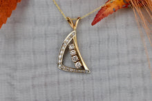Load image into Gallery viewer, Vintage Mid Century 0.32cts 14K Yellow & White Gold Fancy Diamond Necklace