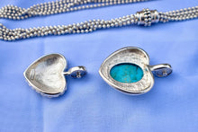 Load image into Gallery viewer, Heavy Vintage Sterling Silver Joe Esposito Clip On Interchangeable Necklace With Two Pendants