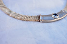 Load image into Gallery viewer, Antique Sterling Silver Heavy Joe Esposito CZ Mesh Woven Necklace