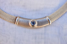 Load image into Gallery viewer, Antique Sterling Silver Heavy Joe Esposito CZ Mesh Woven Necklace