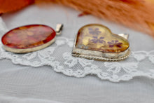 Load image into Gallery viewer, Sterling Silver Handmade Vintage Epoxy Resin Flower Pendants