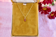 Load image into Gallery viewer, Vintage 14K Yellow Gold Oval Cut Garnet & Diamond Necklace