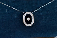 Load image into Gallery viewer, Vintage Sterling Silver Custom Made Natural Onyx & CZ Earring Necklace and Ring Set or Separately