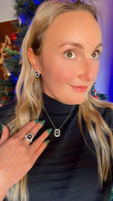 Load image into Gallery viewer, Vintage Sterling Silver Custom Made Natural Onyx & CZ Earring Necklace and Ring Set or Separately