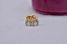 Load image into Gallery viewer, 14K Yellow Gold Round Diamond Push Back Stud Earrings 1.63cts