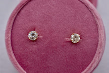 Load image into Gallery viewer, 14K Yellow Gold Round Diamond Push Back Stud Earrings 1.63cts