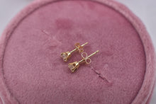 Load image into Gallery viewer, 14K Yellow Gold Round Diamond Push Back Stud Earrings 0.25cts