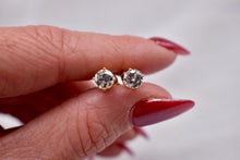 Load image into Gallery viewer, 14K Yellow Gold Round Diamond Push Back Stud Earrings 1.00cts