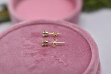 Load image into Gallery viewer, 14K Yellow Gold Round Diamond Push Back Stud Earrings 0.25cts