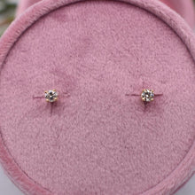 Load image into Gallery viewer, 14K Yellow Gold Round Diamond Push Back Stud Earrings 0.25cts