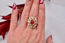 Load image into Gallery viewer, Vintage Art Deco 18K Yellow Gold Dyed Quartz and Diamond Statement Ring