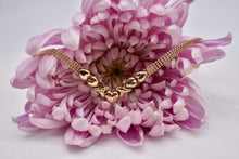 Load image into Gallery viewer, Vintage 10K Yellow Gold Mesh Beaded XOXO Heart Chain Necklace