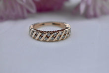 Load image into Gallery viewer, Vintage 14K Yellow Gold Fancy Two Row Swirl Diamond Band