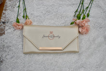 Load image into Gallery viewer, Champagne Leatherette Jewelry Travel Button Snap Pouch/Clutch