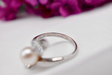 Load image into Gallery viewer, Art Deco Platinum Pearl and Old European Cut Diamond Toi Et Moi Ring