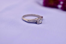 Load image into Gallery viewer, Art Deco Platinum Old European Cut Diamond Accented Engagement Ring