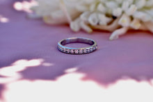 Load image into Gallery viewer, Vintage 14K White Gold Diamond Channel Set Wedding Band