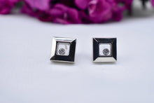 Load image into Gallery viewer, Authentic 18K White Gold Chopard Animated Moveable Happy Diamond Icons Earrings