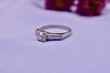 Load image into Gallery viewer, Art Deco Platinum Old European Cut Diamond Accented Engagement Ring