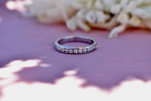 Load image into Gallery viewer, Vintage 14K White Gold Diamond Channel Set Wedding Band