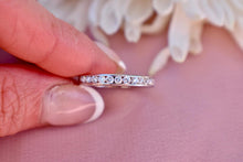 Load image into Gallery viewer, Vintage 14K White Gold Diamond Channel Set Wedding Band