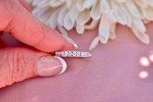 Load image into Gallery viewer, Vintage 14K White Gold Diamond Channel Set Wedding Band