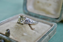 Load image into Gallery viewer, Reserved Listing Final Payment Art Deco Platinum Old European Cut 1.25cts Diamond Engagement Ring