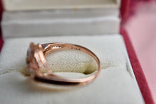 Load image into Gallery viewer, Antique Art Deco Reproduction 14K Rose & White Gold Ruby and Diamond Ring