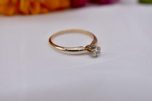 Load image into Gallery viewer, Vintage 14K Yellow Gold Solitaire 0.22cts Diamond Engagement Ring